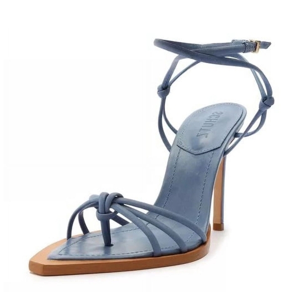 Schultz abby Summer Fall Jean Knotted Buckled Strap heels Sandal Poented Toe - Picture 1 of 3